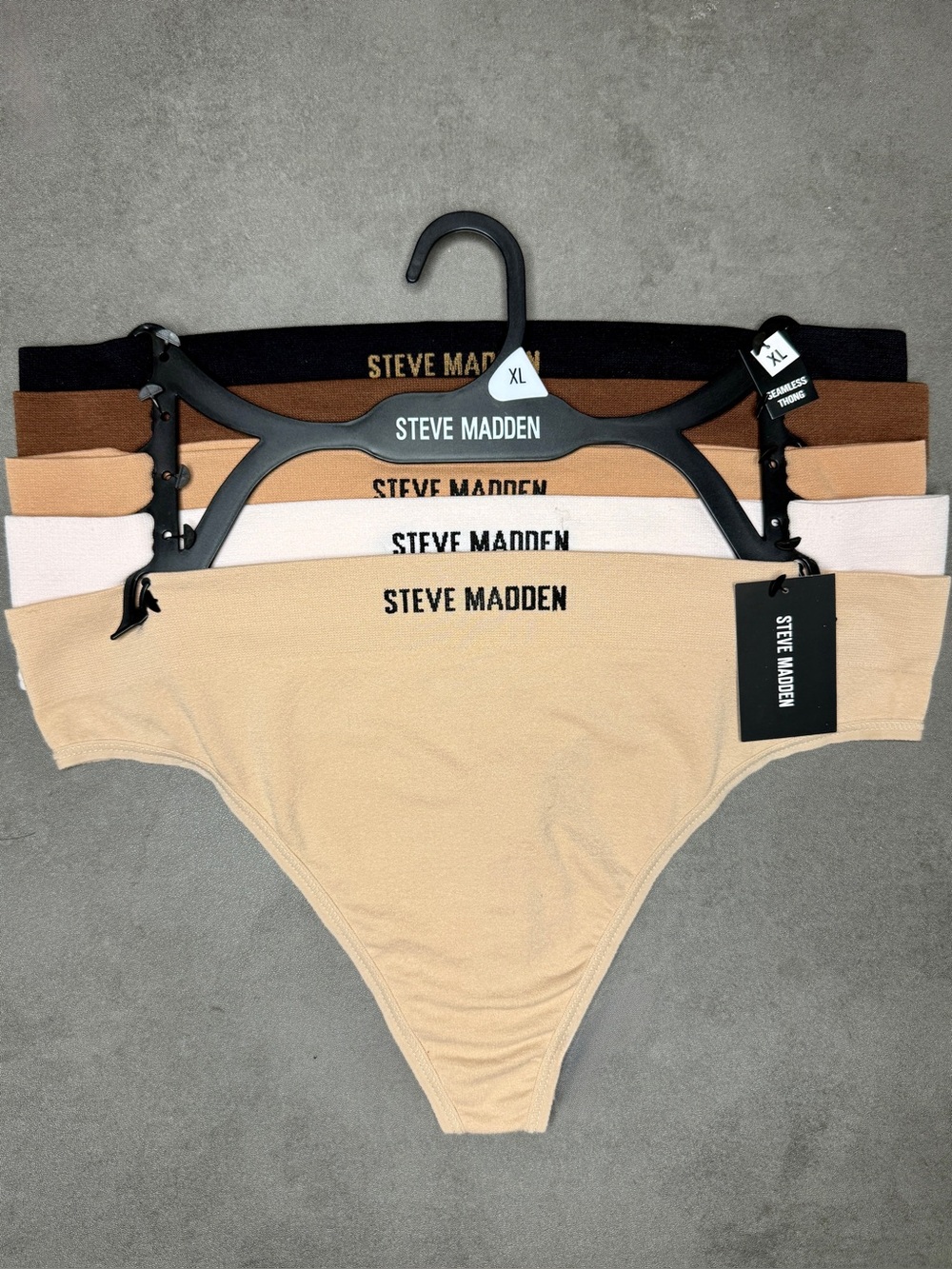 Steve Madden Women's Seamless Thongs in Black, Cream, and Tan